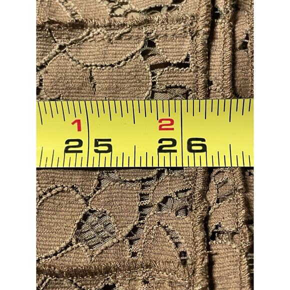 Vintage Brown Lace Lined A-line Skirt Felicia & Company Women’s Size 10 - Picture 7 of 7